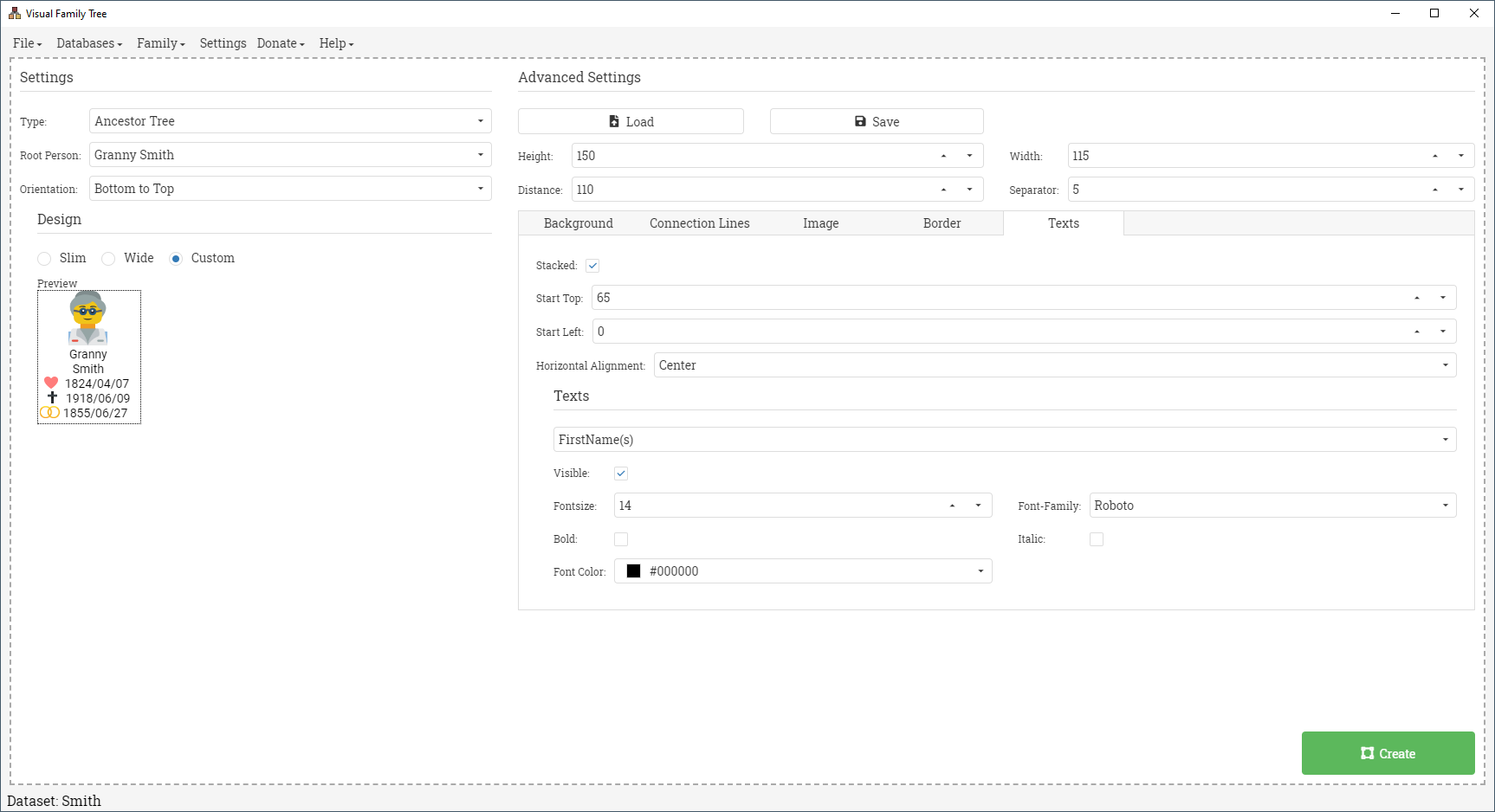 Custom export